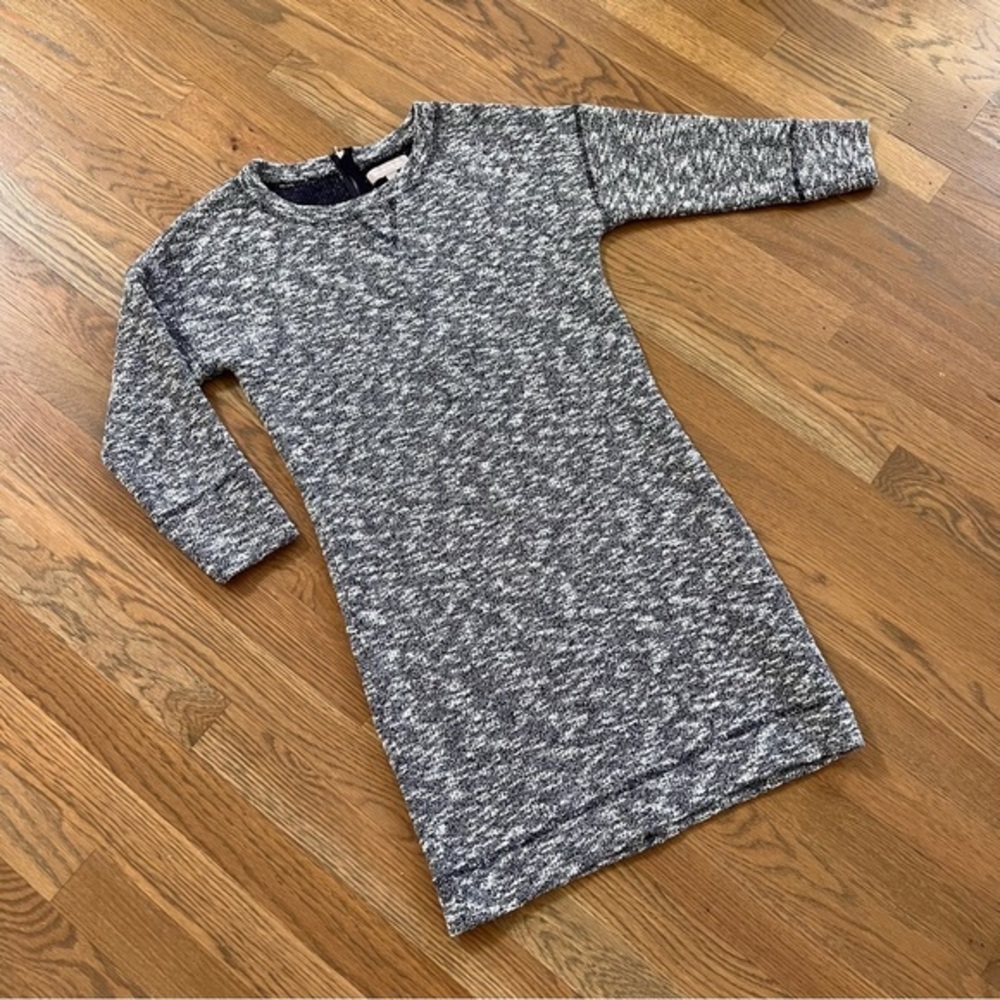 Banana Republic Navy Blue and White Marled Knit Sweater Dress XS
